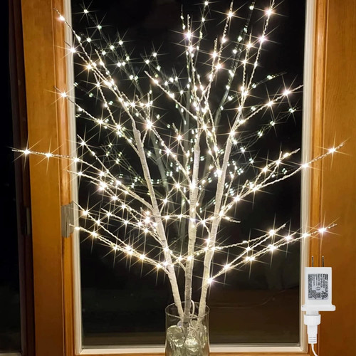Lighted birch tree branches - tree,